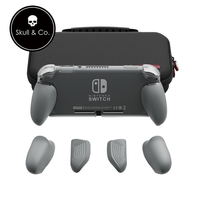 Skull & Co. GripCase Lite Bundle for Switch Lite (with MaxCarry Case Lite) - Grey