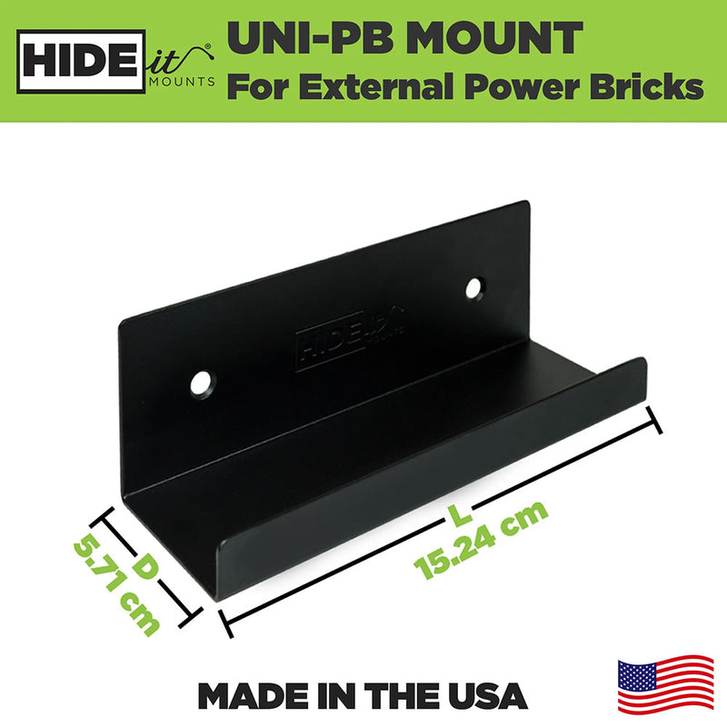 HIDEit Uni-PB | Universal Power Brick Wall Mount (Black)