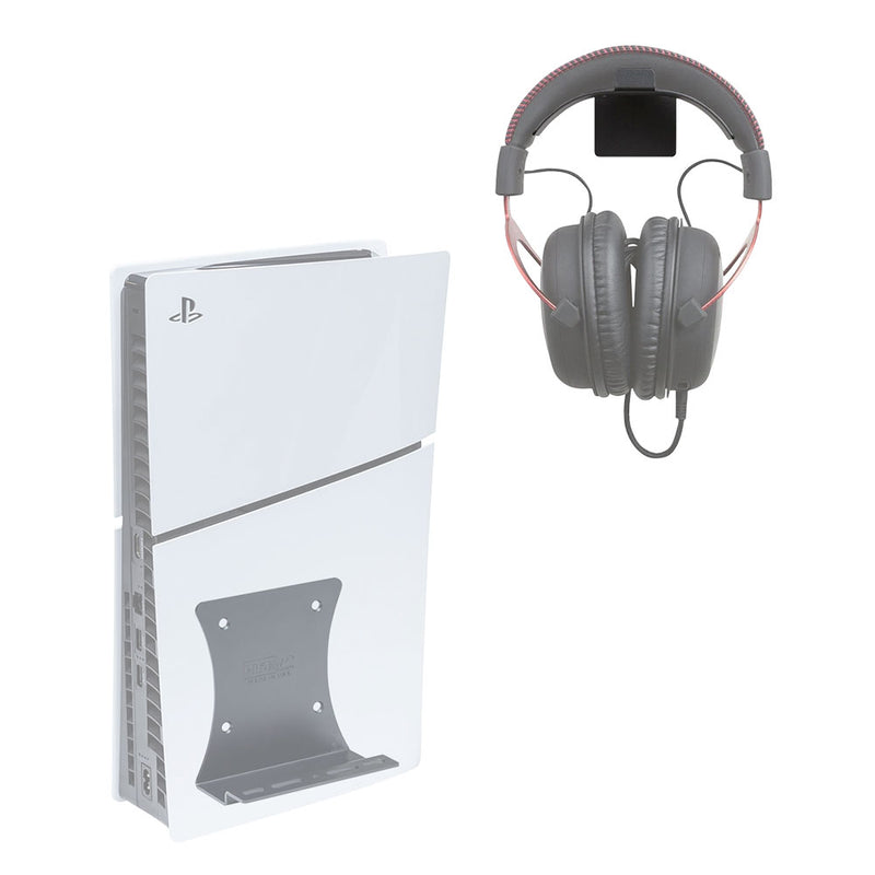 HIDEit PlayStation 5 Slim Mount (Black) - Headset Bundle