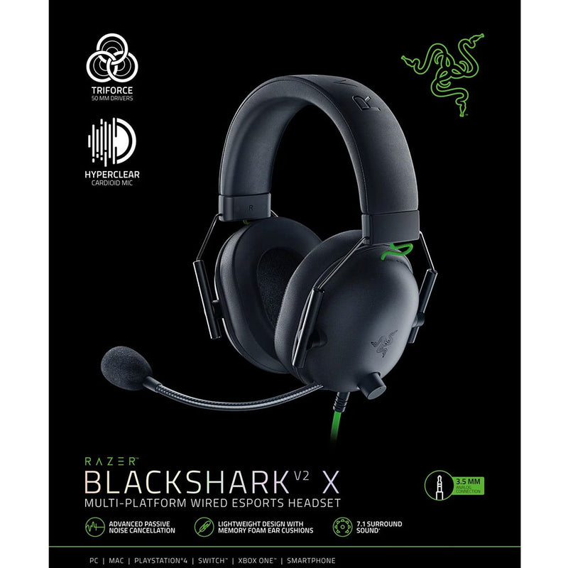 Razer BlackShark V2 X - Multi-Platform Wired Esports Gaming Headset