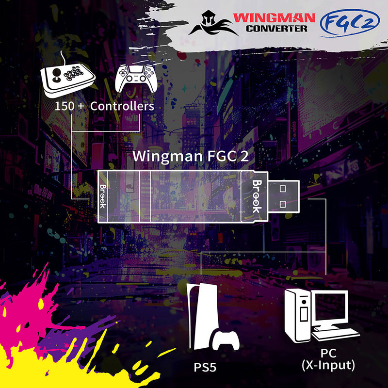 Brook Wingman FGC2 Wired Converter Adapter (PS5/PC)