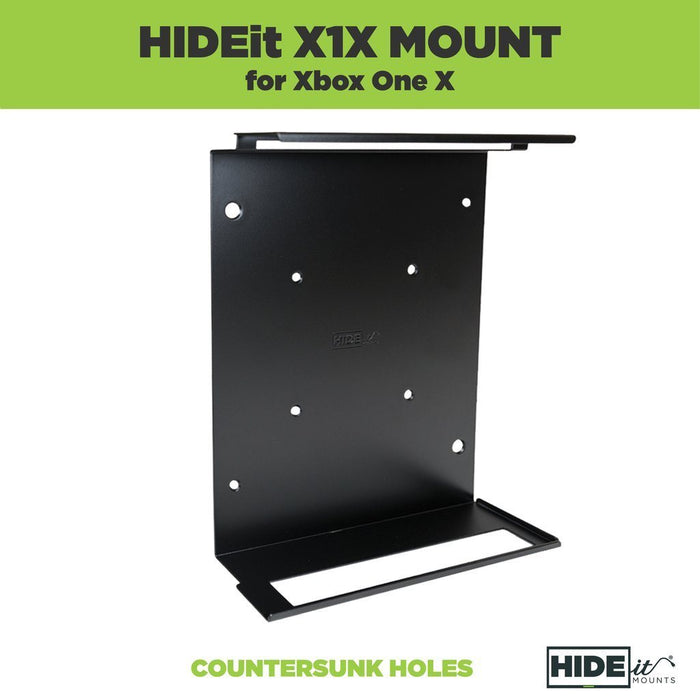 HIDEit X1X Xbox One X Vertical Wall Mount Bracket (Black) - Dual Controller Bundle