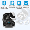 Elinz Air Conduction Sports Headphones Earbuds Open-Ear Design with Mic Bluetooth 5.3 Black & White