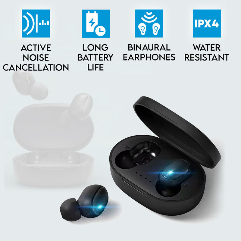 Elinz TWS True Wireless In-Ear Headset Active Noise Cancellation 200mAh Charging Case Black