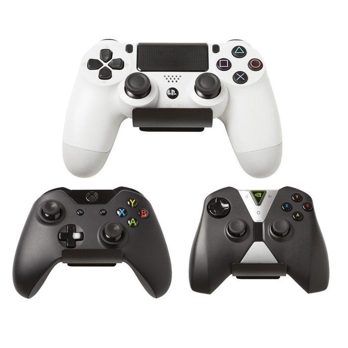 HIDEit Uni-MW | Adjustable Xbox 360 + Xbox One + Xbox One Slim Wall Mount (Black) - Dual Controller Bundle